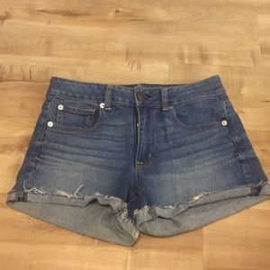 High waisted jean shorts